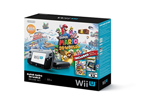 Nintendo Wii U Deluxe Set: Super Mario 3D World and Nintendo Land Bundle - Black 32 GB